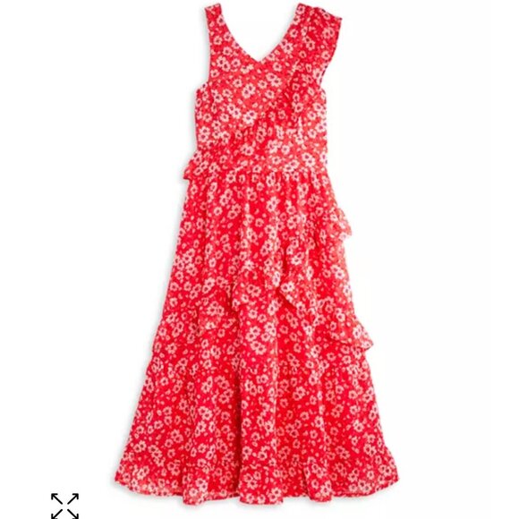 Girl's Smocked Floral Print Ruffle Dress - Picture 1 of 1